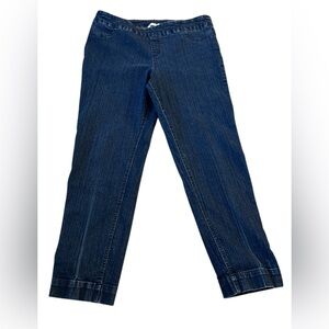 EUC Soft Surroundings women's Pull-on Elastic Waist Cropped Capris Jeans/sz LRG